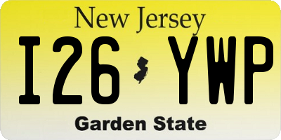 NJ license plate I26YWP