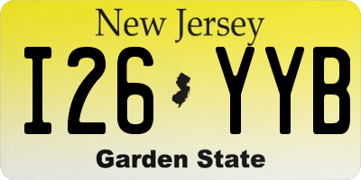 NJ license plate I26YYB