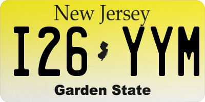 NJ license plate I26YYM