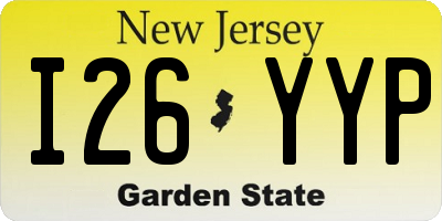 NJ license plate I26YYP
