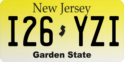 NJ license plate I26YZI