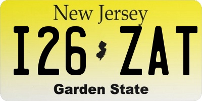 NJ license plate I26ZAT