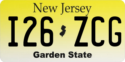 NJ license plate I26ZCG