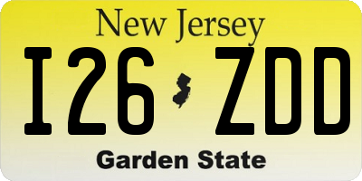 NJ license plate I26ZDD