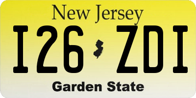 NJ license plate I26ZDI