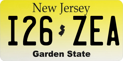 NJ license plate I26ZEA