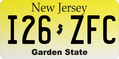 NJ license plate I26ZFC