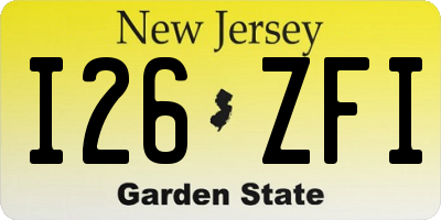NJ license plate I26ZFI