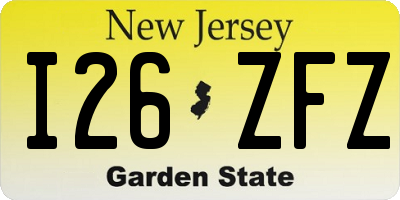 NJ license plate I26ZFZ
