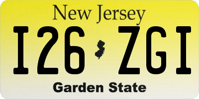 NJ license plate I26ZGI
