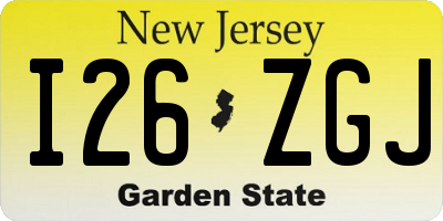 NJ license plate I26ZGJ
