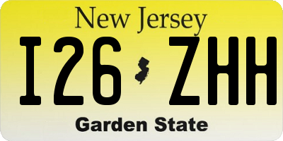 NJ license plate I26ZHH