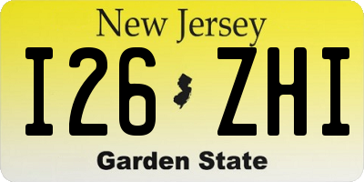 NJ license plate I26ZHI