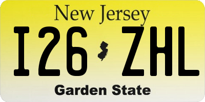 NJ license plate I26ZHL