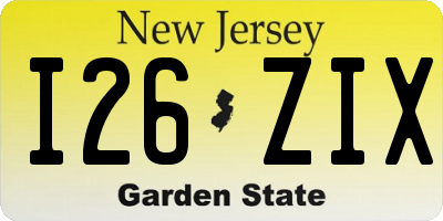 NJ license plate I26ZIX