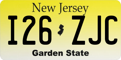 NJ license plate I26ZJC