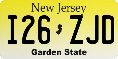 NJ license plate I26ZJD