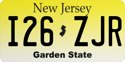 NJ license plate I26ZJR