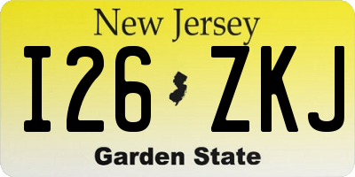 NJ license plate I26ZKJ