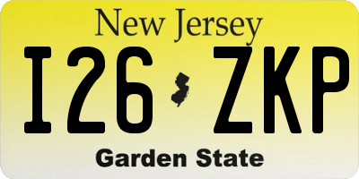 NJ license plate I26ZKP