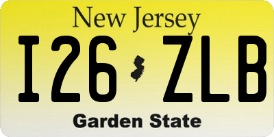 NJ license plate I26ZLB