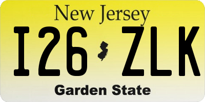 NJ license plate I26ZLK