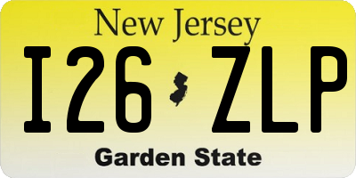 NJ license plate I26ZLP