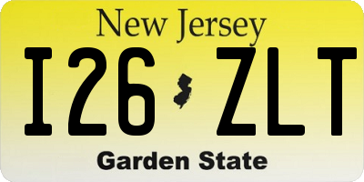 NJ license plate I26ZLT