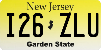 NJ license plate I26ZLU