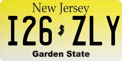 NJ license plate I26ZLY