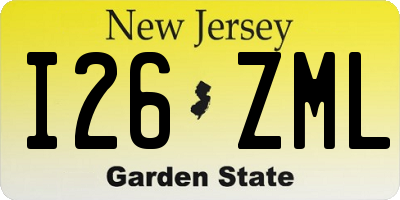 NJ license plate I26ZML