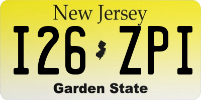 NJ license plate I26ZPI