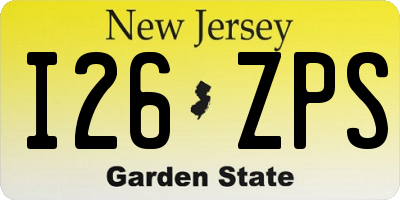 NJ license plate I26ZPS