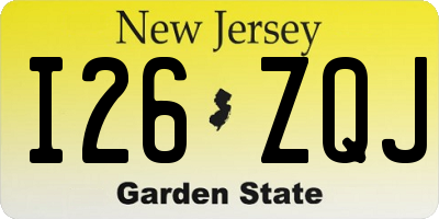 NJ license plate I26ZQJ