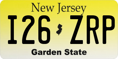 NJ license plate I26ZRP