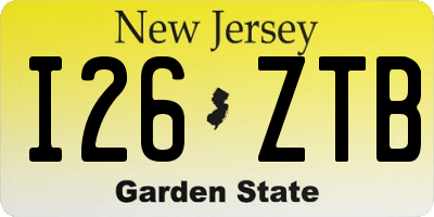 NJ license plate I26ZTB