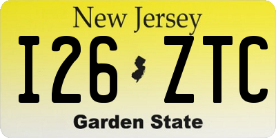 NJ license plate I26ZTC