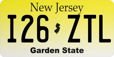 NJ license plate I26ZTL