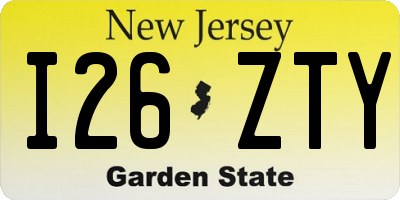 NJ license plate I26ZTY