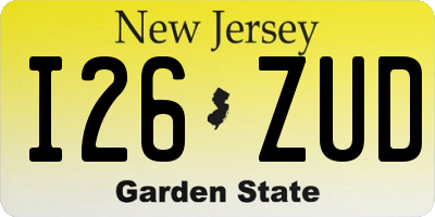 NJ license plate I26ZUD