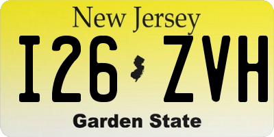 NJ license plate I26ZVH