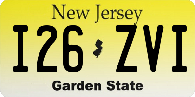NJ license plate I26ZVI