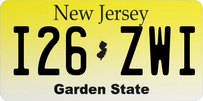 NJ license plate I26ZWI