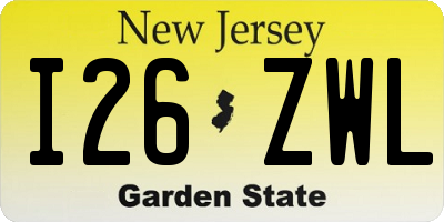 NJ license plate I26ZWL