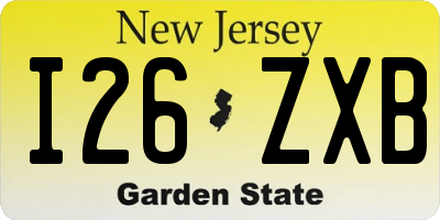 NJ license plate I26ZXB