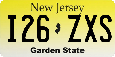 NJ license plate I26ZXS
