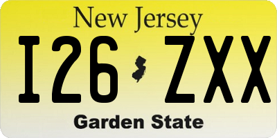 NJ license plate I26ZXX