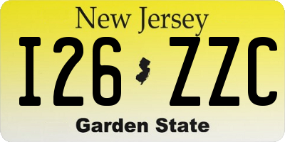 NJ license plate I26ZZC