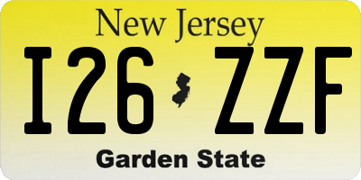 NJ license plate I26ZZF