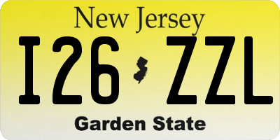 NJ license plate I26ZZL